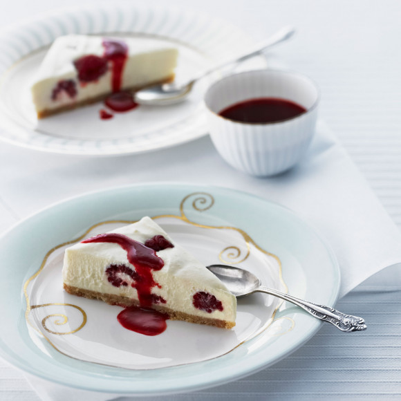 Raspberry and White Chocolate Cheesecake Slice