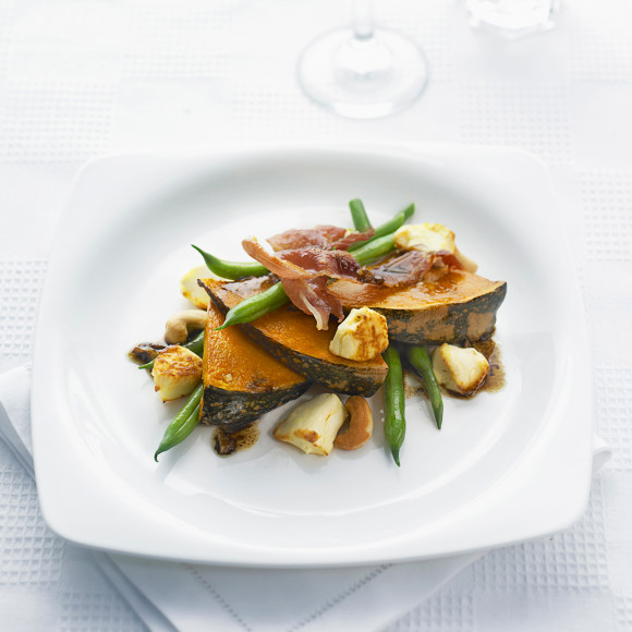 Roast Pumpkin Salad with Prosciutto and Beans