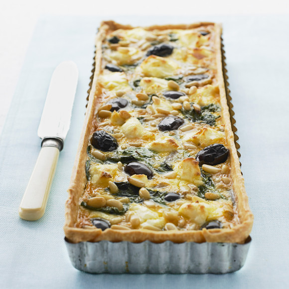 Spinach, Olive and Pine Nut Tart