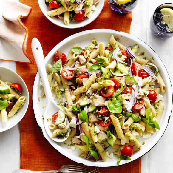 Tuna And Pesto Pasta Salad Recipe Myfoodbook Pasta Salad Recipe