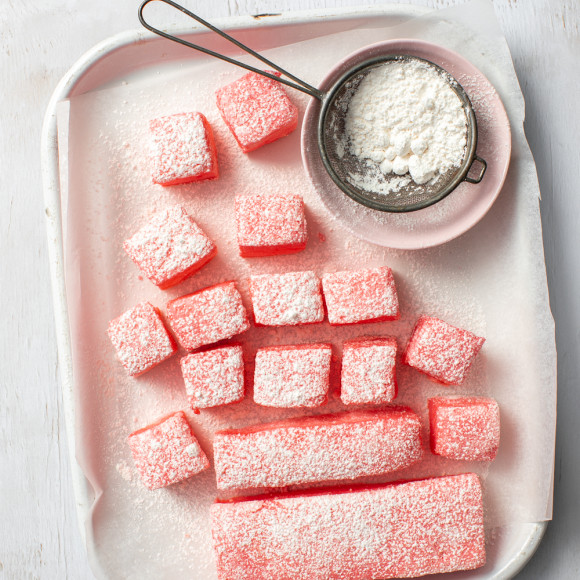 Raspberry Marshmallow cubes