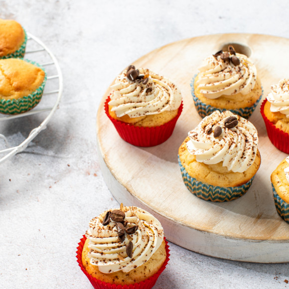 Vanilla Cupcakes with Coffee Buttercream