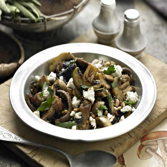 Mushrooms with Sage Balsamic and Feta