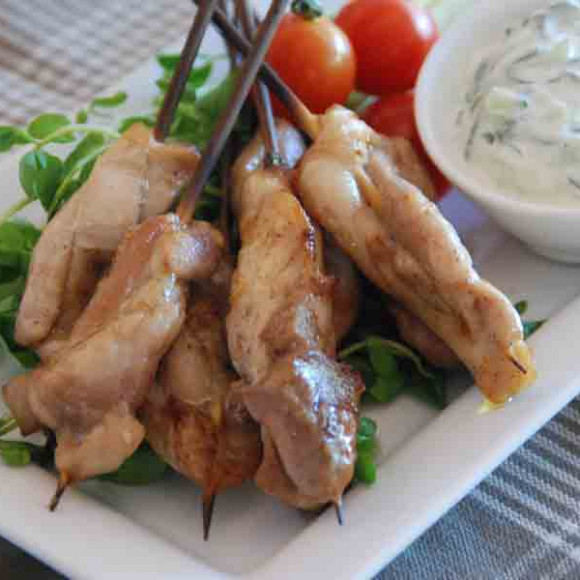 Moroccan Chicken Kebabs with Tatziki