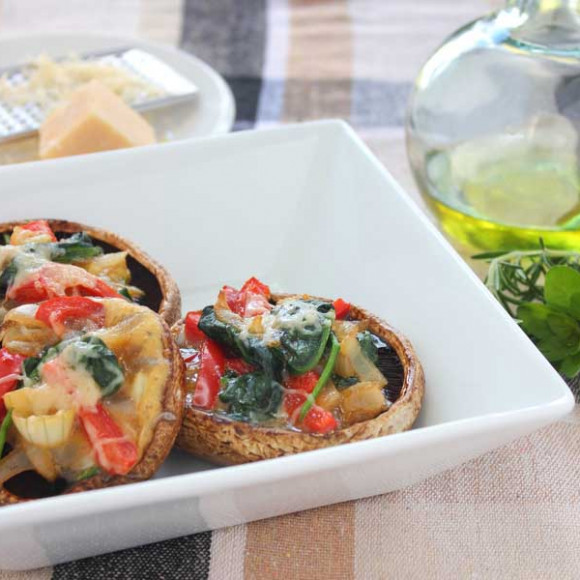 Grilled ‘N’ Filled Balsamic Mushrooms