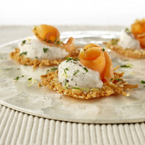 Parmesan Crisps with Smoked Salmon Recipe | myfoodbook | Make a ...