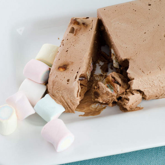 Chocolate Semi - Freddo with Tutti Frutti Marshmallows