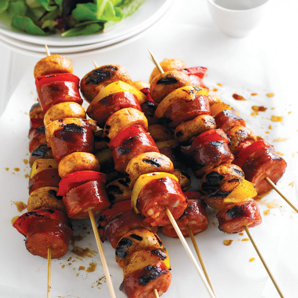 Mediterranean Mushroom &amp; Chorizo Skewers Recipe | myfoodbook | Make a