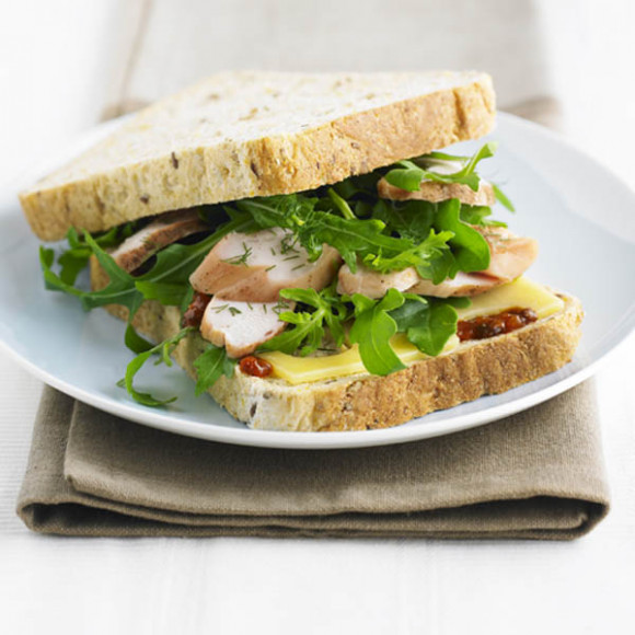 BBQ Chicken Sandwich with Swiss Cheese