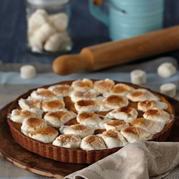 Chocolate Pumpkin Pie with Toasted Marshmallow Topping