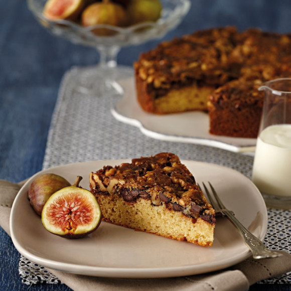 Dark Chocolate and Walnut Upside Down Cake