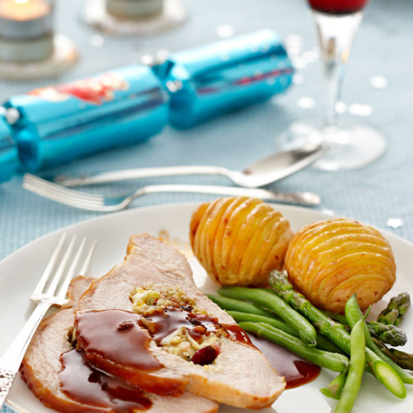 Turkey Breast with Cranberry and Leek Stuffing Christmas recipe