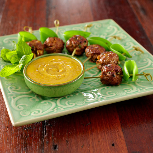 Asian Meatballs with Simple Satay Sauce