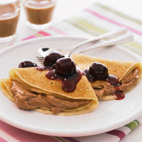 Quick TOBLERONE Crepes with Brandied Cherries