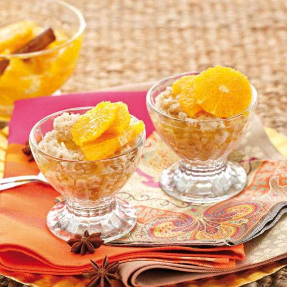 Cinnamon Rice Pudding With Spiced Oranges