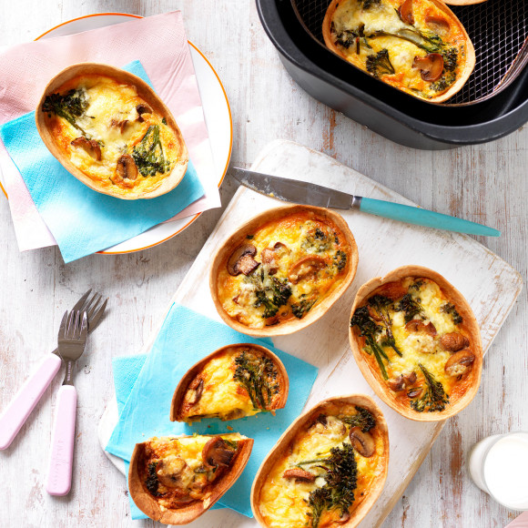 Easy air fryer quiche boats 