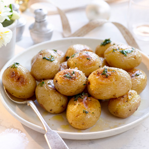 Herb Butter Roasted Chat Potatoes recipe