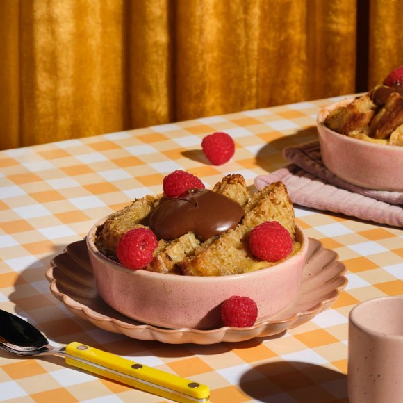 Crumpet Bread and Butter Pudding with Nutella