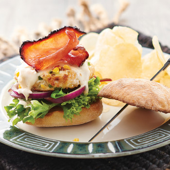 Chicken Burger with Maple Bacon