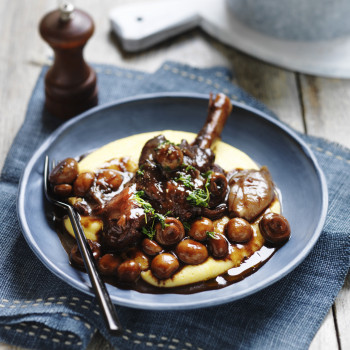 One Pot Lamb Shanks recipe with Button Mushrooms