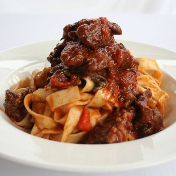Tagliatelle pasta with rich meat ragu
