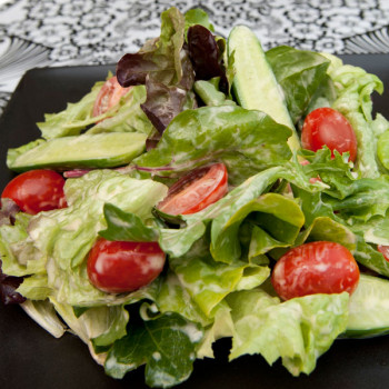 Salad Greens with Lime, Chilli and Mango Dressing