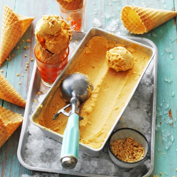 Sweet Potato Ice Cream with Coconut and Peanut Butter