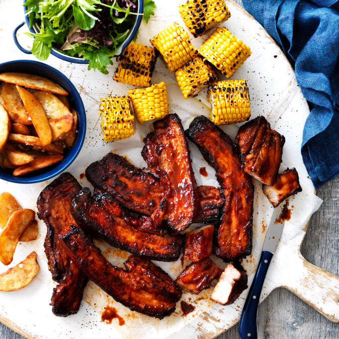 Air Fryer Smoky BBQ Pork Spare Ribs Recipe myfoodbook Australian