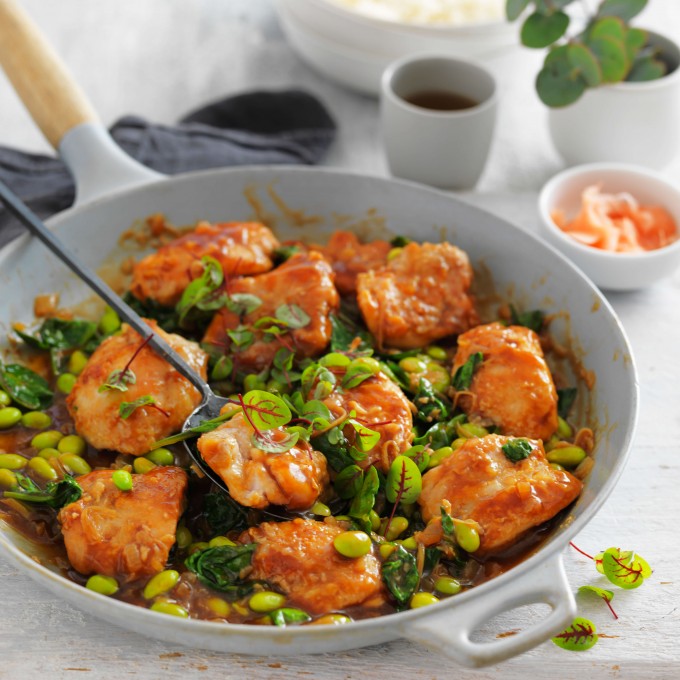 Braised Japanese Chicken With Edamame Recipe Myfoodbook