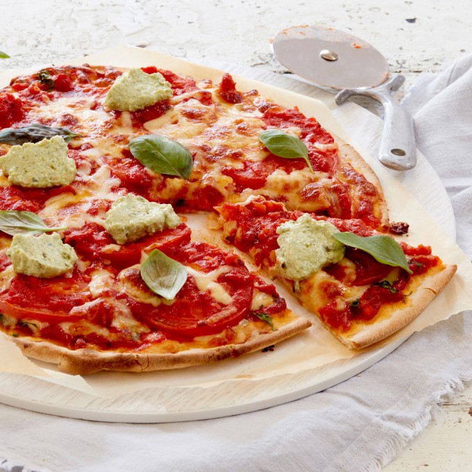 Margherita Pizza with Pesto Ricotta Recipe myfoodbook
