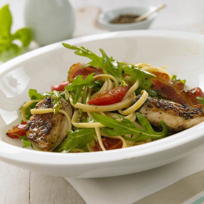 Peppered Quail With Pancetta, Noodles And Semi Dried Tomato Recipe