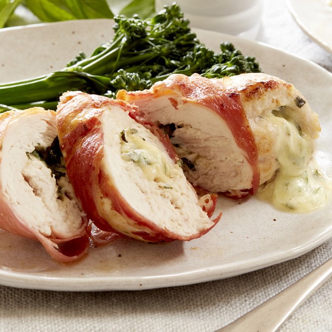 Prosciutto Wrapped Chicken with Mozzarella and Basil Recipe myfoodbook