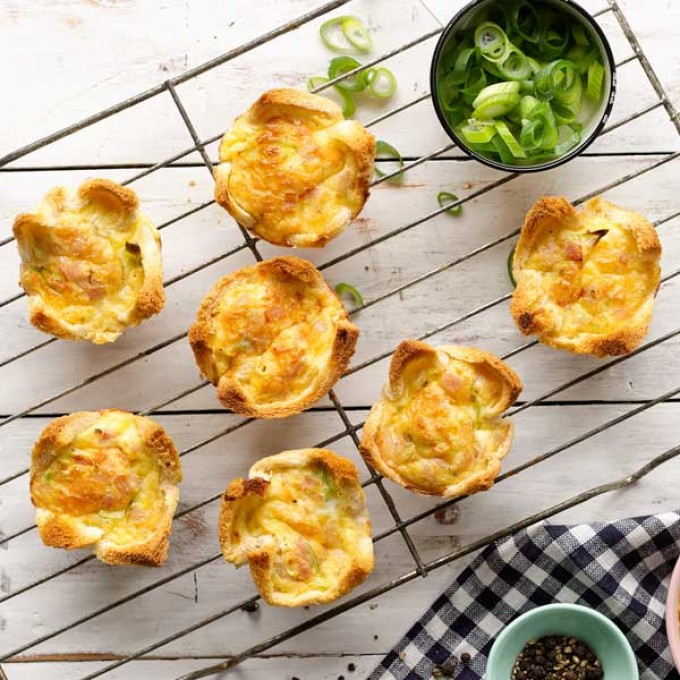 Quick Ham & Cheese Mini Quiches Recipe | myfoodbook | Western Star ...