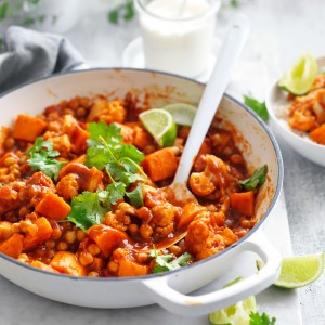 Vegetarian curry with Sweet potato chickpeas