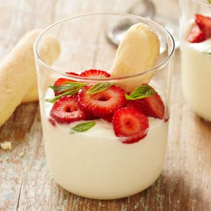 Lemon Yogurt Pots with Minted Strawberries
