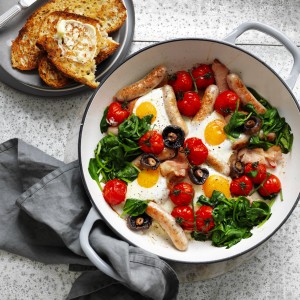 One pan eggs for dinner recipe