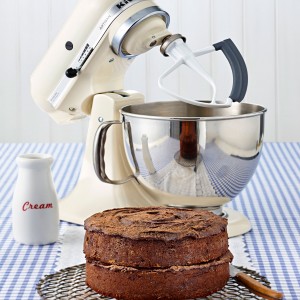 making cake with kitchenaid mixer