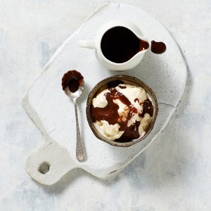 Vanilla Ice Cream and Hot Chocolate Sauce