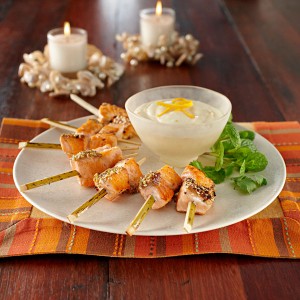 Moroccan Salmon Skewers with Citrus Mayo