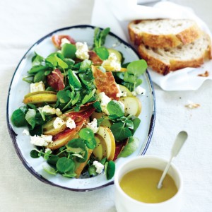 Beurre Bosc Pear, Prosciutto and Goat's Cheese Salad