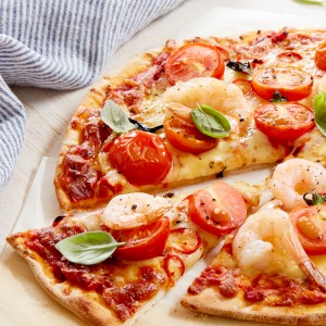 Chilli Prawn and Tomato Pizza