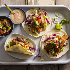 Turkey Tacos recipe with Salsa and Spicy Dressing Recipe