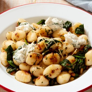 Garlic, Lemon Pan Fried Gnocchi with Basil Ricotta Recipe | myfoodbook ...