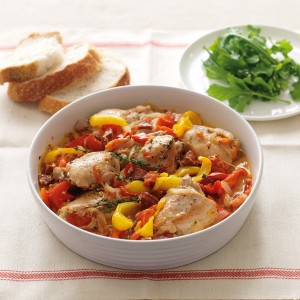 Capsicum Tomato Chicken and Chorizo stew