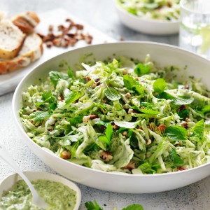 Fennel, Apple and Cabbage Slaw with Green Mayonnaise recipe